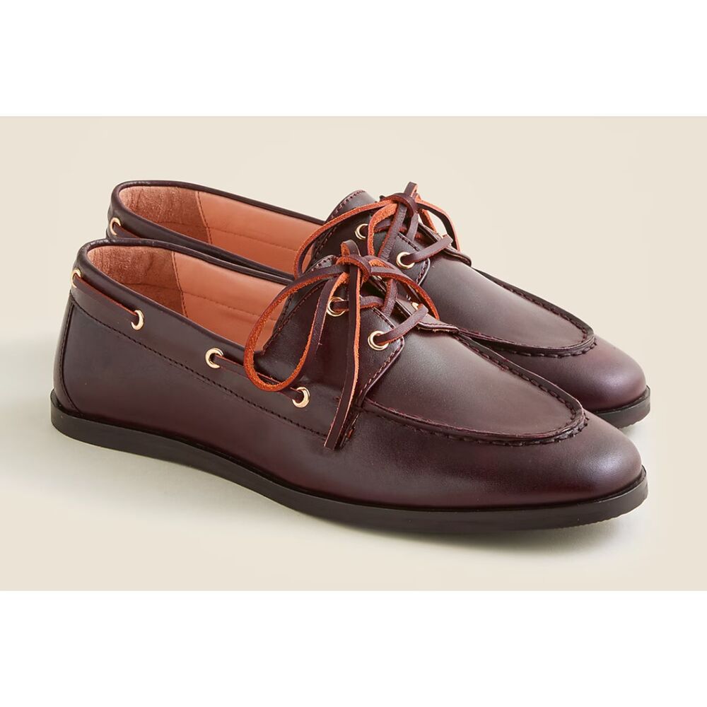 J.Crew Boat Shoes in Brown Leather 11